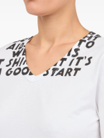 MM6 Maison Margiela - Women V-Neck SIDA Print T-Shirt - Image 6