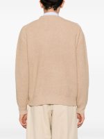 MAISON KITSUNE - Men Tonal Fox Head Patch Comfort Ribbed Jumper - Image 3