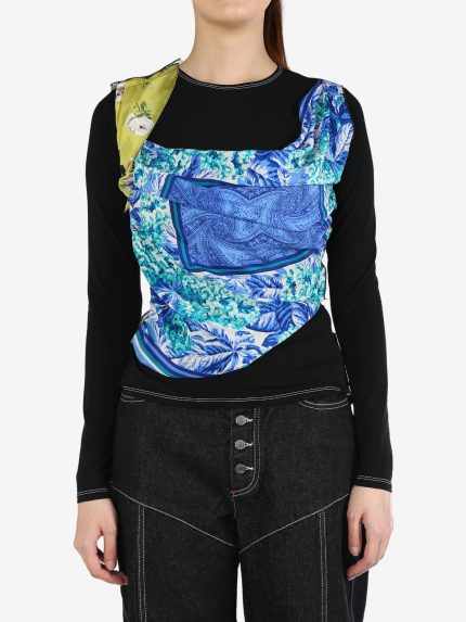 MARINE SERRE - Women Upcycled Silk Scarves Draped Top