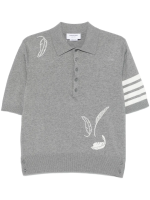 THOM BROWNE - Men Feather Jersey Intasia Ss Polo - Image 4