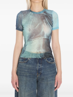 JEAN PAUL GAULTIER - Women Mesh Printed "Water" Tee