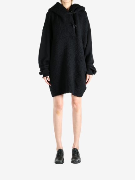 Black hoodie, full body view