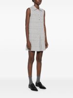 THOM BROWNE - Women Seersucker Knit Tweed Jacquard Sleeveless Polo Mini Dress - Image 2