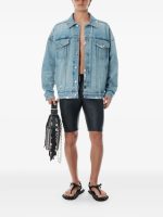 Blue denim jacket, full body view