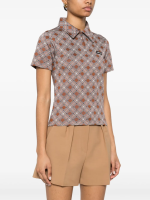 MIU MIU - Women Silk Check Polo Shirt - Image 2
