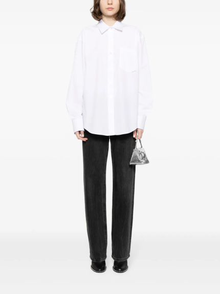 T BY ALEXANDER WANG - Women Boyfriend Shirt With Logo Flag Tag