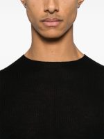 RICK OWENS - Men Ribbed Round Neck Sweater - Image 4