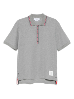 THOM BROWNE - Men Short Sleeve Rib Cuff Polo W/ Rwb Stripe - Image 4