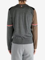 THOM BROWNE - Men Fun Mix Jersey Stitch Relaxed Fit Crew Neck Knitwear - Image 3