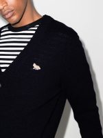 MAISON KITSUNE - Men Baby Fox Patch Cosy Cardigan - Image 4