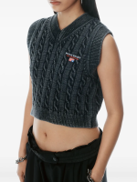 T BY ALEXANDER WANG - Women Wang Sport Embroidery V-Neck Vest - Image 2