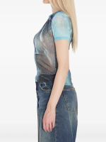 JEAN PAUL GAULTIER - Women Mesh Printed "Water" Tee - Image 3