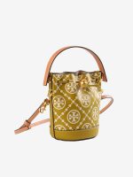 TORY BURCH - Women T Monogram Contrast Embossed Mini Bucket Bag - Image 2