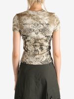 JEAN PAUL GAULTIER - Women Ribbed "Le Medaillon" T-Shirt - Image 3