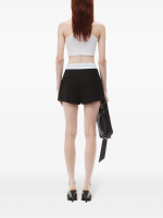 ALEXANDER WANG - Women Logo Elastic High Waisted Pleated Shorts - Image 2