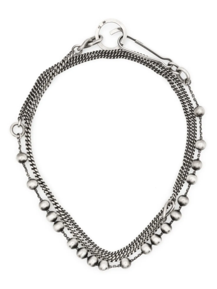 Silver necklace,front view