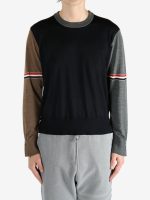 THOM BROWNE - Men Fun Mix Jersey Stitch Relaxed Fit Crew Neck Knitwear