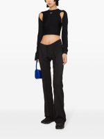 OFF WHITE - Women Sleek Long Sleeve Crop Top - Image 2