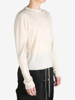 RICK OWENS - Men Cropped Biker Round Neck Sweater - Image 2