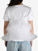 COMME DES GARCONS NOIR - Women Layered Nylon Tulle Skirt T-Shirt - Image 3