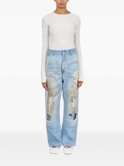 MM6 Maison Margiela - Women Dirty Distressed Denim