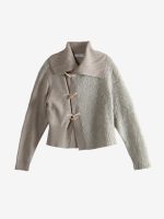 Y'S - Women Toggle Button Asymmetry Cardigan - Image 4