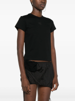 T BY ALEXANDER WANG - Women Puff Logo & Bound Neck Tee Essential JSY Shrunk - Image 2