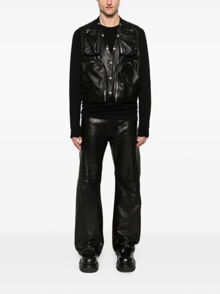 Black vest, full body view