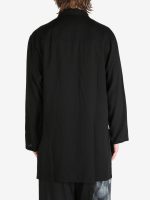YOHJI YAMAMOTO POUR HOMME - Men Spread Collar Long Shirt - Image 3