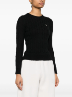 POLO RALPH LAUREN - Women Cable Knit Cotton Crewneck Sweater - Image 2