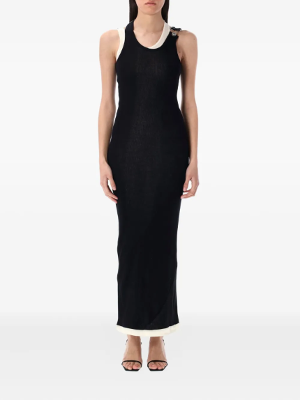 JEAN PAUL GAULTIER - Women Ribbed Twisted Double Layer Cotton Sleeveless Dress