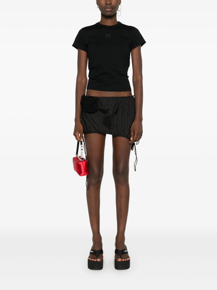 T BY ALEXANDER WANG - Women Puff Logo & Bound Neck Tee Essential JSY Shrunk