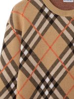 BURBERRY - Womens Check Wool Blend Sweater - Image 4
