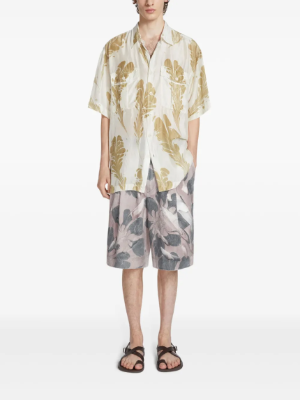 DRIES VAN NOTEN - Men Hand Printed Silk Shirt