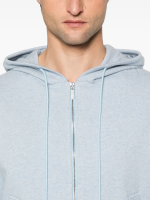 THOM BROWNE - Men Melange Brushed Loopback Zip Up Hoodie - Image 4