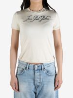 JEAN PAUL GAULTIER - Women Printed "Tattoo" Thin Jersey Baby-Tee