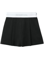 ALEXANDER WANG - Women Logo Elastic High Waisted Pleated Shorts - Image 5