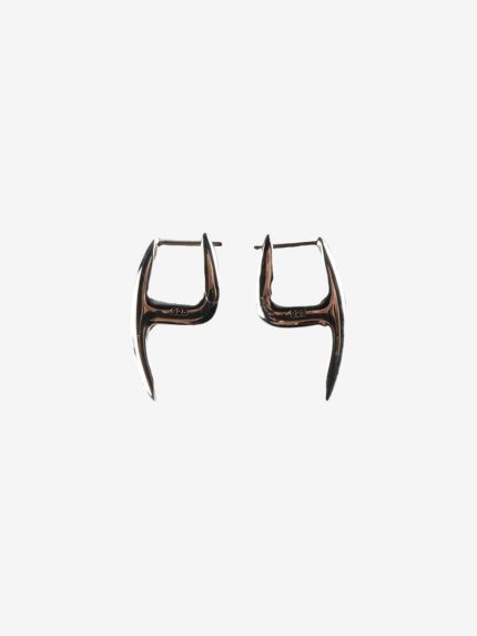 Silver earring, front view