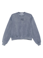 T BY ALEXANDER WANG - Women Essential Terry Crew Puff Paint Logo Sweatshirt - Image 5