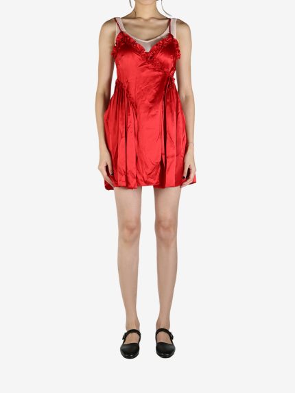 Red dress, full body view
