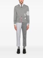THOM BROWNE - Men Intarsia 4 Bar Stripe High V Neck Cardigan