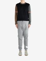 THOM BROWNE - Men Fun Mix Jersey Stitch Relaxed Fit Crew Neck Knitwear - Image 4