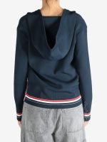 THOM BROWNE - Women Milano Stitch  W/RWB Stripe Cardigan Hoodie - Image 3