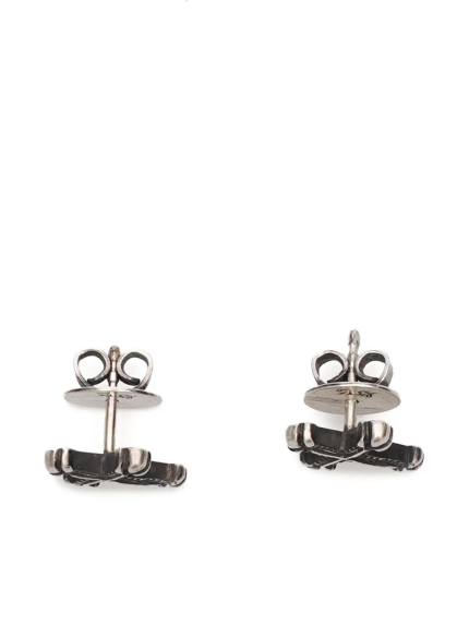Silver earrings,front view