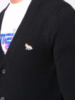 MAISON KITSUNE - Men Baby Fox Patch Cosy Cardigan - Image 4