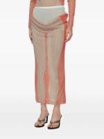 JEAN PAUL GAULTIER - Women Draped Pinstripe Body Morphing Long Skirt - Image 2