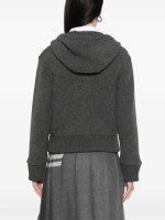 THOM BROWNE - Women Wool Fleece Zip Up Hoodie - Image 3