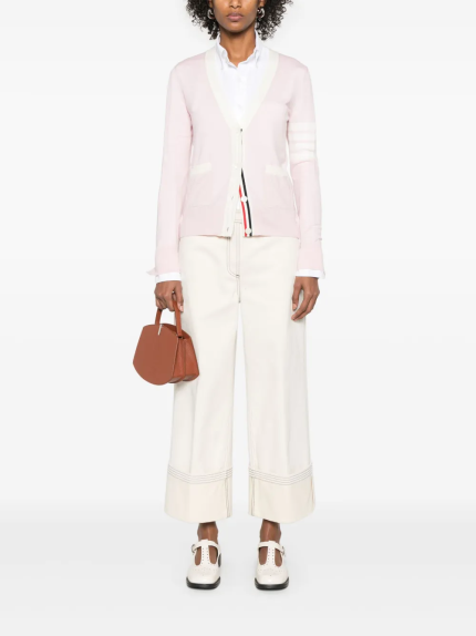 THOM BROWNE - Women Relaxed Fit V Neck Knitwear