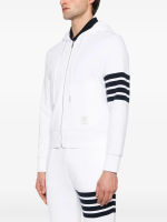 THOM BROWNE - Men Classic Loopback W/Engineered 4 Bar Zip Up Hoodie - Image 2