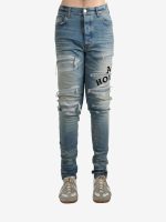 AMIRI - Men Hollywood Leather Applique Thrasher Repaired Skinny Jean